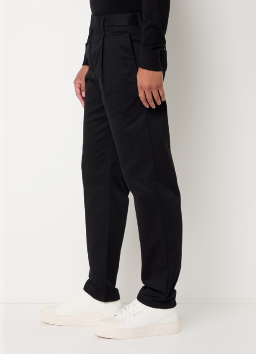 Armani Straight fit pantalon met steekzakken - detail 5 zwart