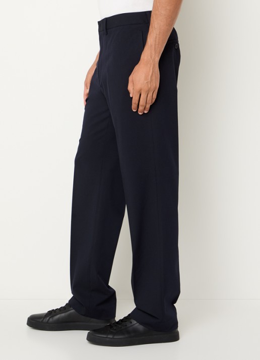 Armani Straight fit pantalon met steekzakken - detail 2 donkerblauw