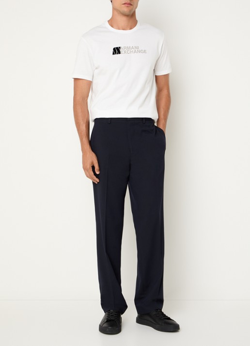 Armani Straight fit pantalon met steekzakken - voorkant 5 donkerblauw