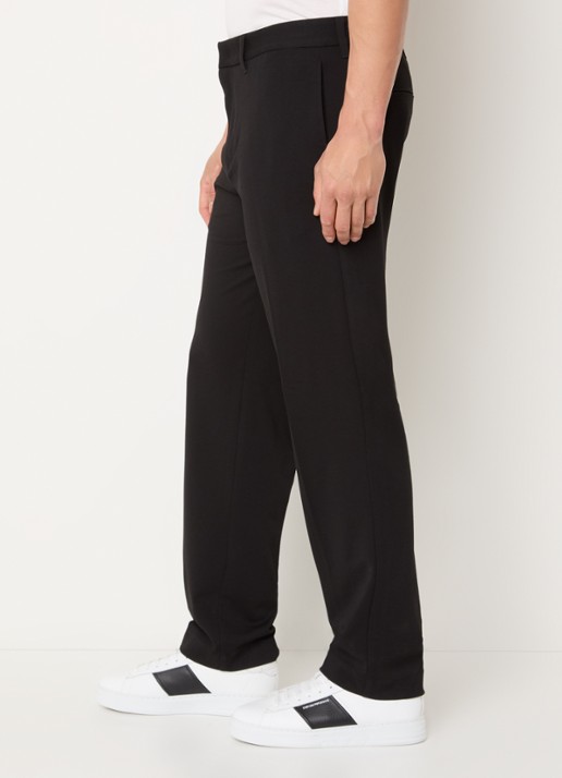 Armani Straight fit pantalon met steekzakken - detail 3 zwart