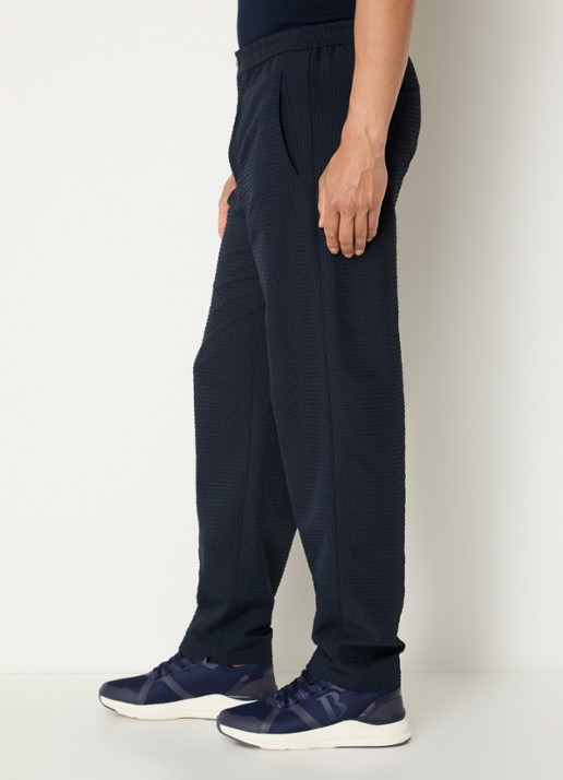 Armani Straight fit pantalon met steekzakken - detail 5 donkerblauw