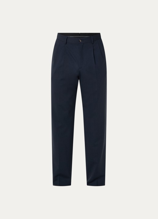 Armani Straight fit pantalon met steekzakken - voorkant donkerblauw