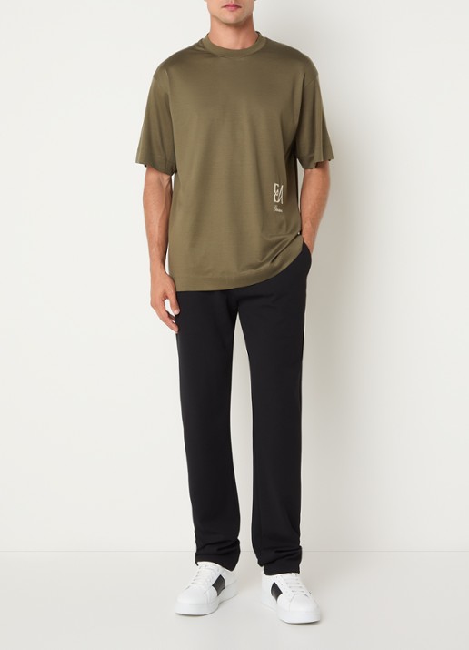 Armani Straight fit pantalon met steekzakken - voorkant 2 zwart