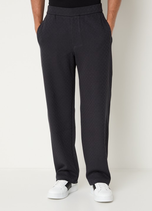 Armani Straight fit pantalon met steekzakken - detail 3 donkerblauw