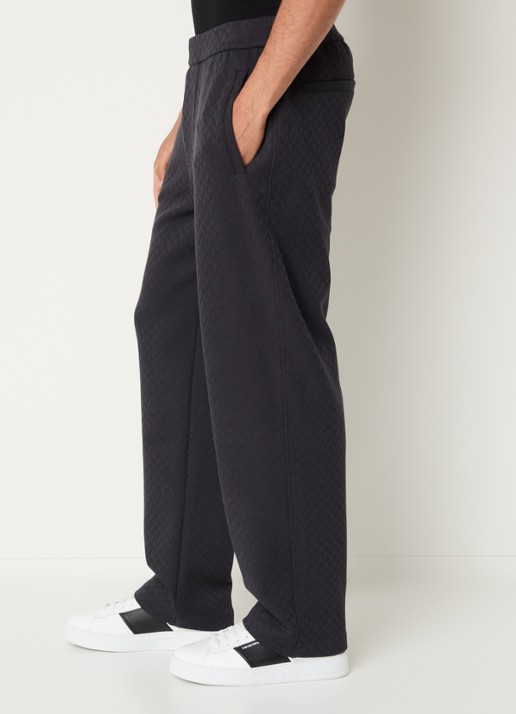 Armani Straight fit pantalon met steekzakken - detail 4 donkerblauw