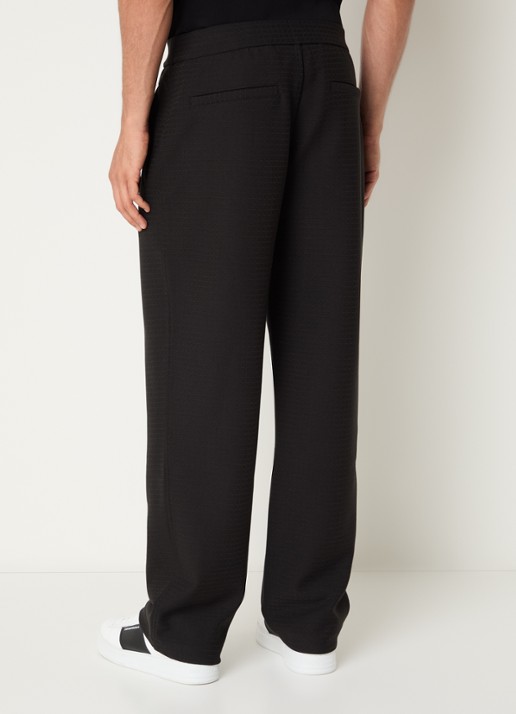 Armani Straight fit pantalon met steekzakken - achterkant 5 zwart