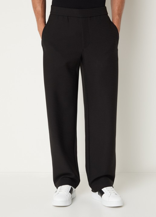 Armani Straight fit pantalon met steekzakken - detail 3 zwart