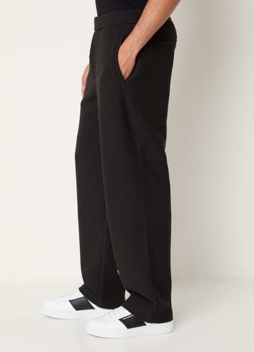 Armani Straight fit pantalon met steekzakken - detail 4 zwart