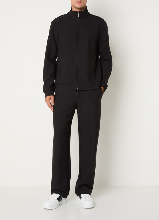 Armani Straight fit pantalon met steekzakken - voorkant 2 zwart