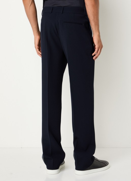 Armani Straight fit pantalon met structuur - achterkant 5 antraciet