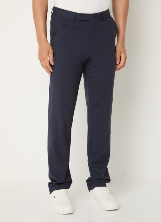 Armani Straight fit pantalon van scheerwol met steekzakken