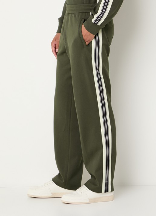 Armani Straight fit trackpants met steekzakken - detail 4 olijfgroen