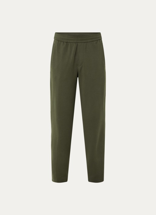 Armani Straight fit trackpants met steekzakken - voorkant olijfgroen