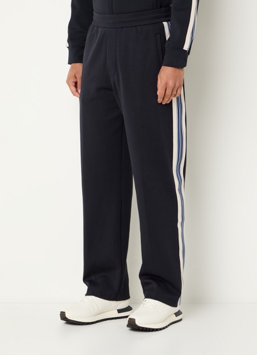 Armani Straight fit trackpants met steekzakken - detail 2 donkerblauw