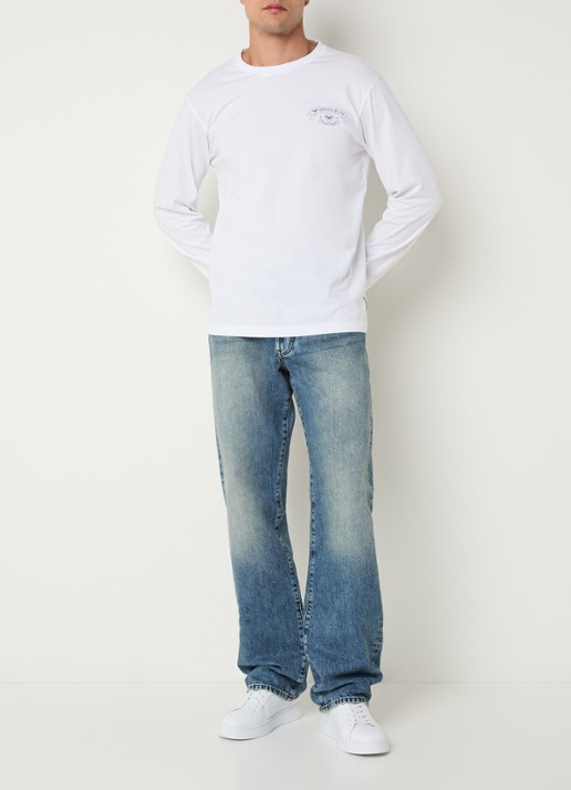 Armani Straight leg jeans met donkere wassing - voorkant 3 blauw
