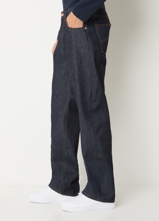 Armani Straight leg jeans met donkere wassing - detail 5 indigo