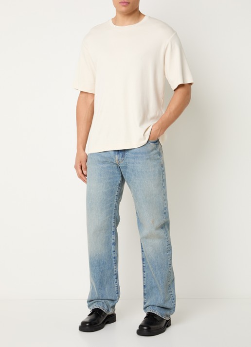 Armani Straight leg jeans met donkere wassing - voorkant 4 lichtblauw