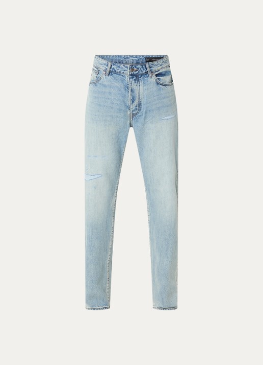 Armani Straight leg jeans met lichte wassing - voorkant 4 indigo