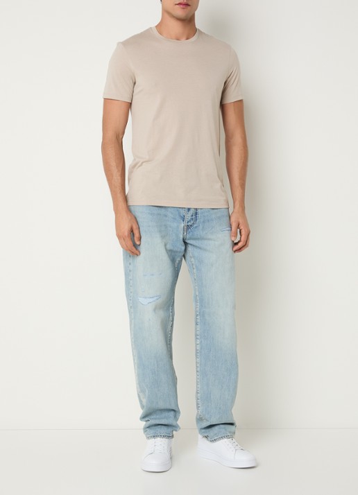 Armani Straight leg jeans met lichte wassing - voorkant 5 indigo