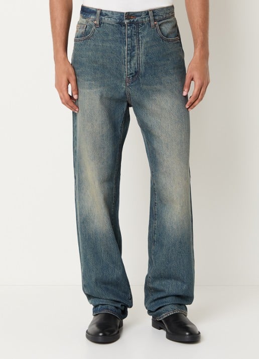 Armani Straight leg jeans met medium wassing en verwassen afwerking