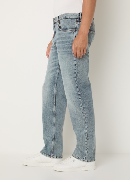 Armani Straight leg jeans met medium wassing - detail 2 indigo