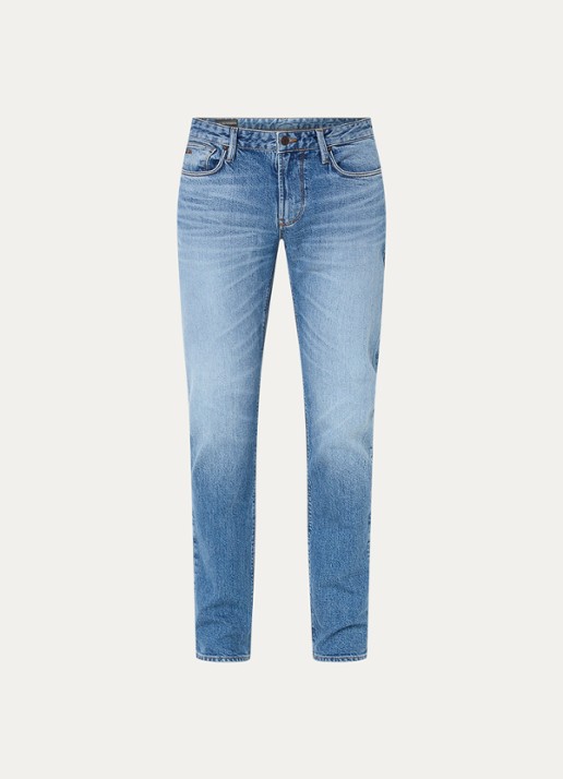 Armani Straight leg jeans met steekzakken - voorkant 4 lichtblauw