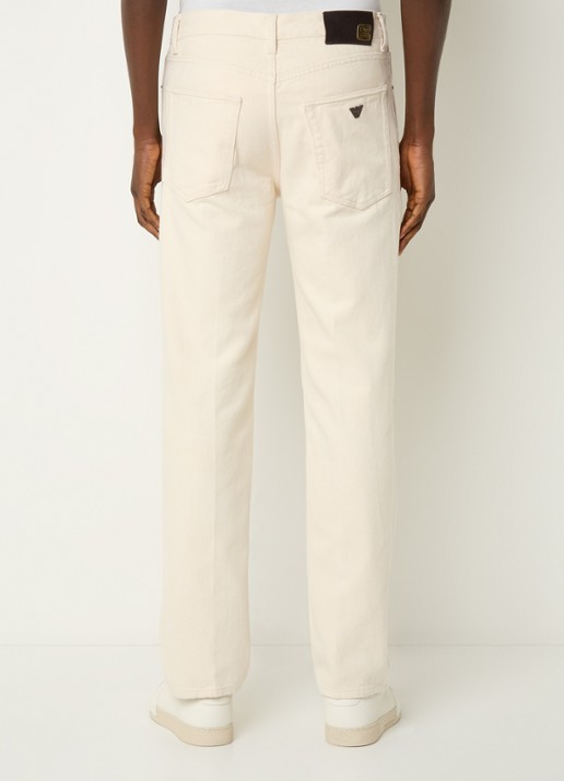 Armani Straight leg jeans met steekzakken - achterkant creme