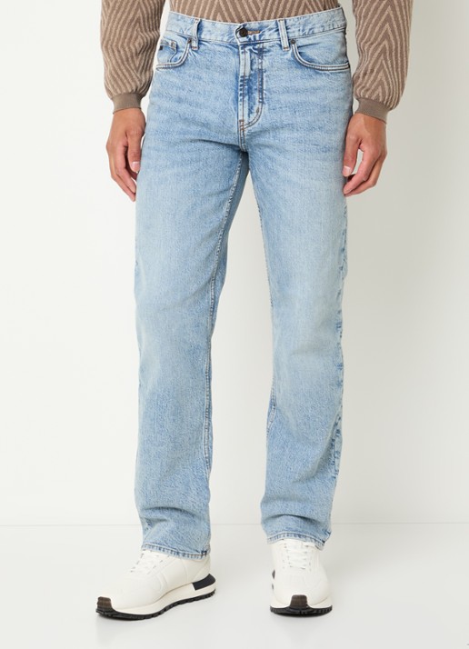 Armani Straight leg jeans met steekzakken - detail turquoise