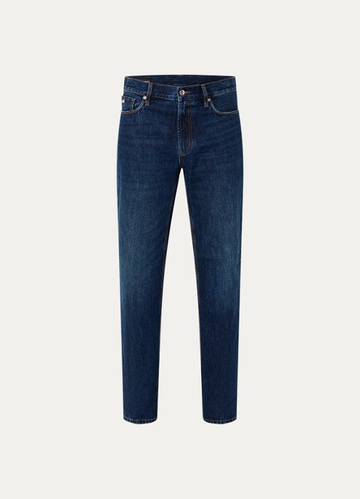 Armani Straight leg jeans met steekzakken - voorkant 4 staalblauw