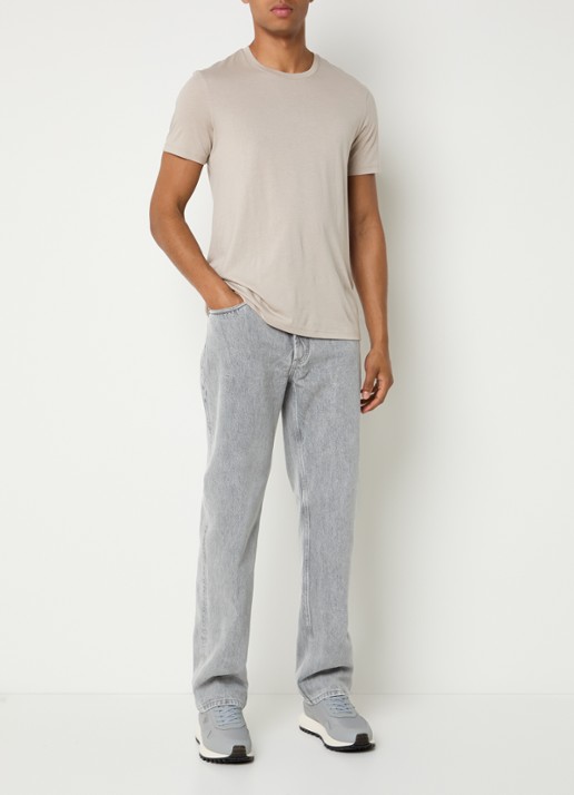 Armani Straight leg jeans met steekzakken - voorkant 4 lichtgrijs