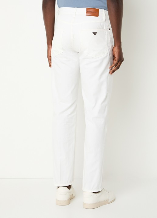 Armani Straight leg jeans met steekzakken - achterkant gebroken wit