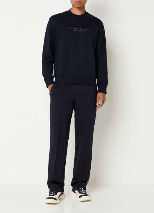 Armani Sweater met 3D logoprint - voorkant 3 donkerblauw