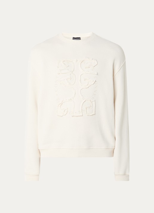 Armani Sweater met borduring - voorkant 2 beige