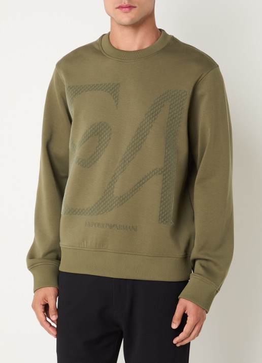 Armani Sweater met flock logoprint