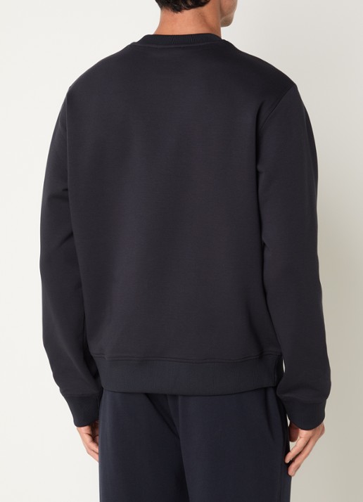 Armani Sweater met flock logoprint - achterkant 2 donkerblauw