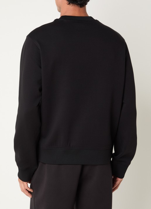 Armani Sweater met flock logoprint - achterkant zwart