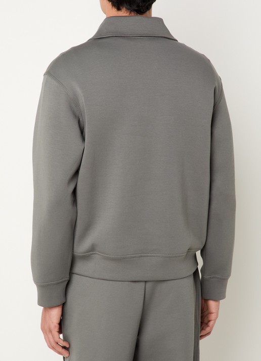 Armani Sweater met halve rits en borstzak - achterkant 3 donkergrijs