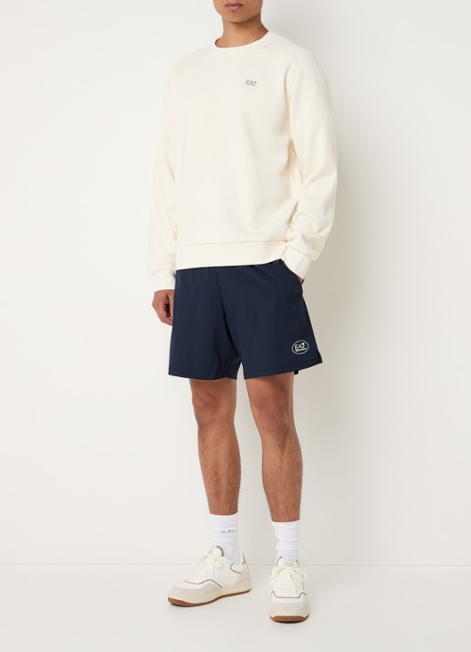Armani Sweater met logo- en backprint - voorkant 3 creme