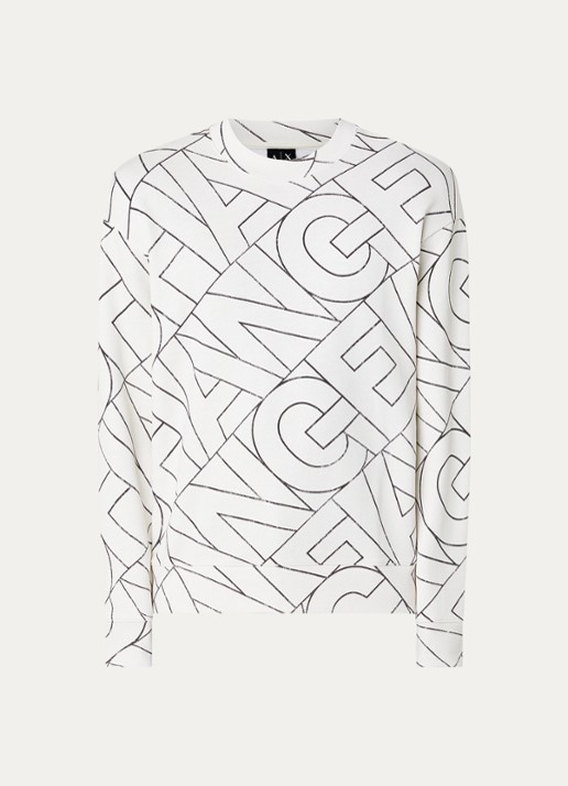 Armani Sweater met logo - voorkant 2 creme