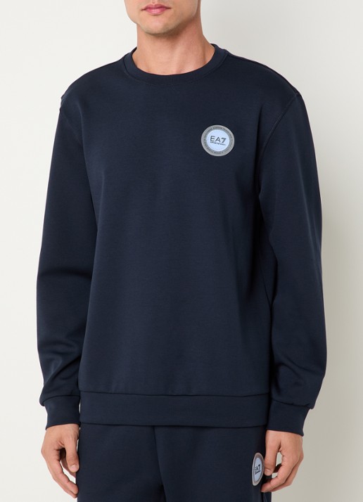Armani Sweater met logo - detail 4 donkerblauw