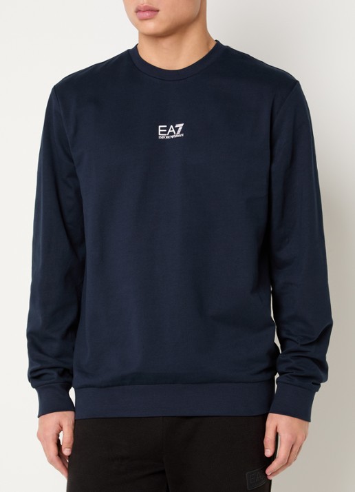 Armani Sweater met logo - detail 2 donkerblauw