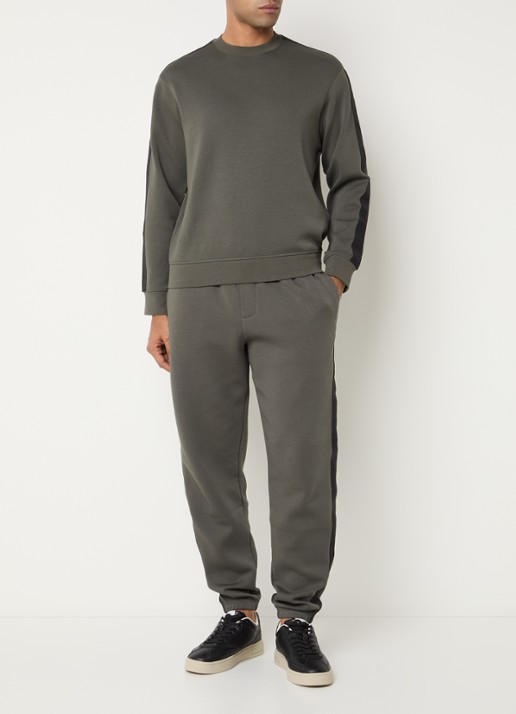Armani Sweater met logoband - voorkant 4 bronsgroen