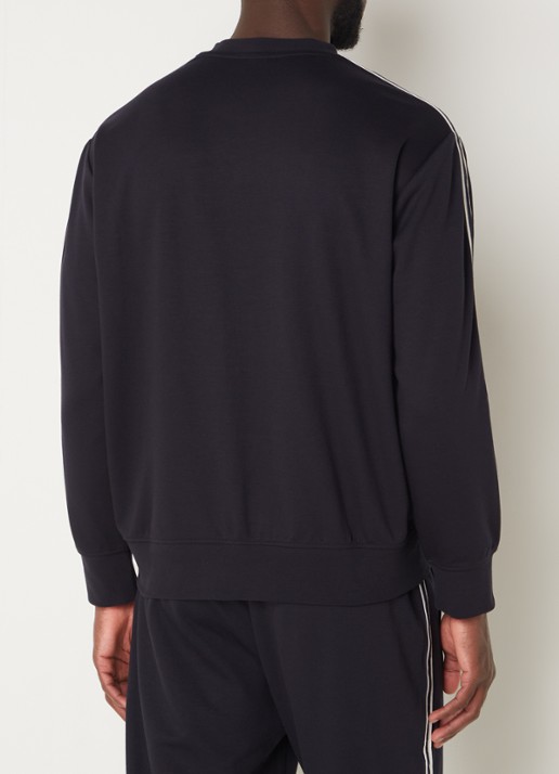 Armani Sweater met logoborduring - achterkant donkerblauw