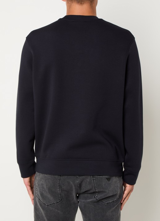 Armani Sweater met logoborduring - achterkant donkerblauw