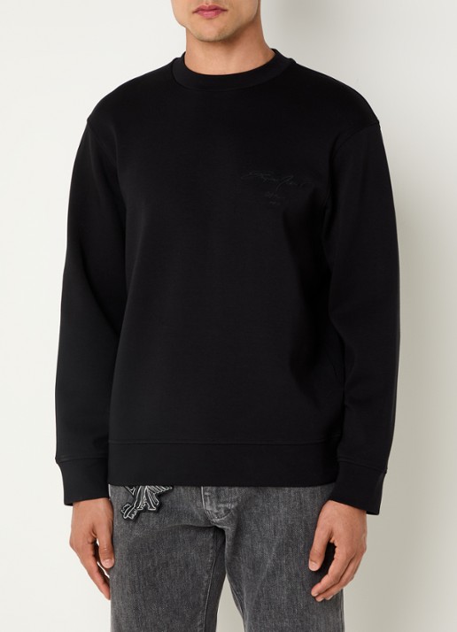 Armani Sweater met logoborduring - achterkant zwart