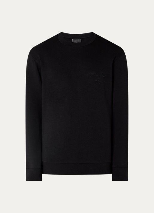 Armani Sweater met logoborduring - voorkant 2 zwart