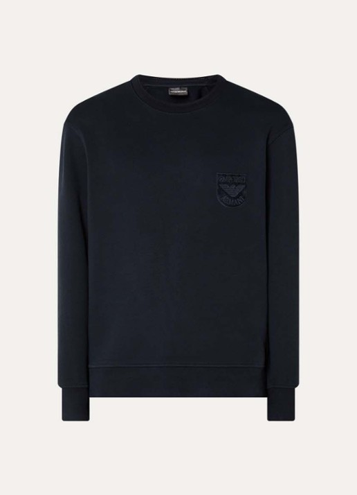 Armani Sweater met logoborduring - voorkant 3 donkerblauw