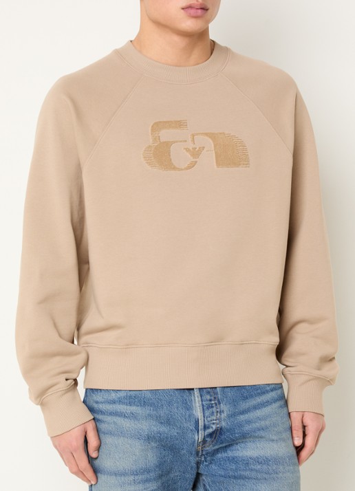Armani Sweater met logoborduring - detail 4 donkerbeige