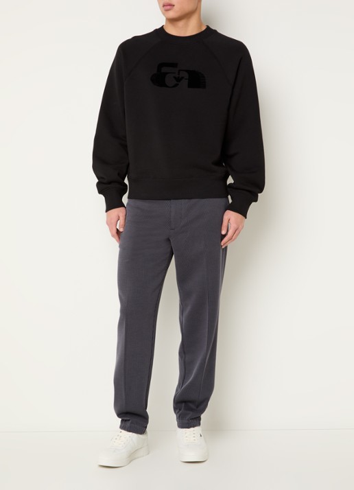 Armani Sweater met logoborduring - voorkant 2 zwart