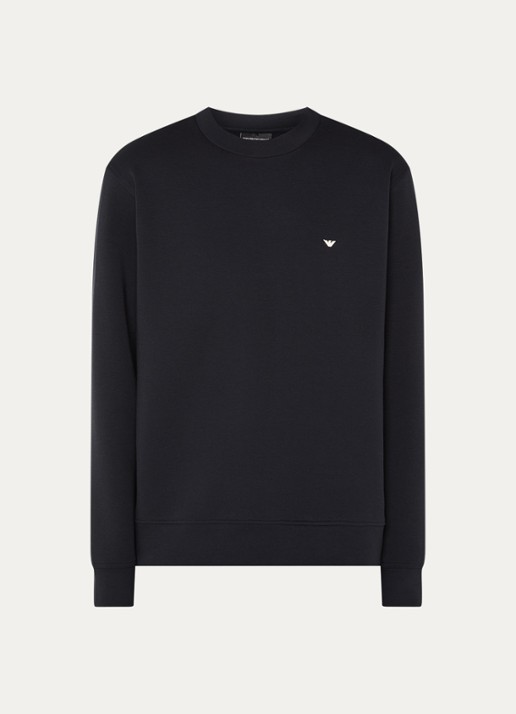 Armani Sweater met logoborduring - voorkant 2 donkerblauw